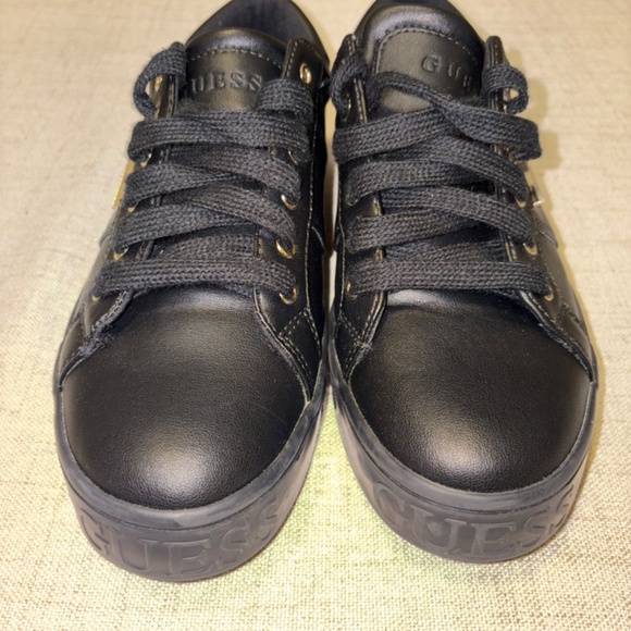 Guess | Women's Sneakers Black with Gold accents | Size 9M - Picture 2 of 8